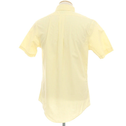【中古】ブルックスブラザーズ Brooks Brothers REGENT コットン ギンガムチェック ボタンダウン 半袖シャツ イエローxホワイト【サイズS】【 状態ランクB 】【 メンズ 】
