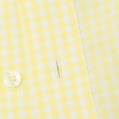 【中古】ブルックスブラザーズ Brooks Brothers REGENT コットン ギンガムチェック ボタンダウン 半袖シャツ イエローxホワイト【サイズS】【 状態ランクB 】【 メンズ 】