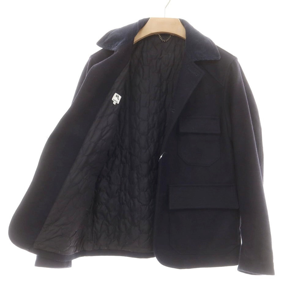【中古】ドッピアアー DOPPIAA ウールナイロン 中綿入り ジャケット ブルゾン ダークネイビー【 46 】【 状態ランクB 】【 メンズ 】