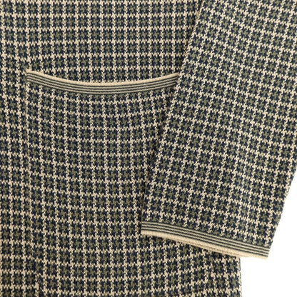 【中古】ドルモア DRUMOHR コットン チェック ジャケット型 カーディガン ベージュxオリーブ【 44 】【 状態ランクA 】【 メンズ 】