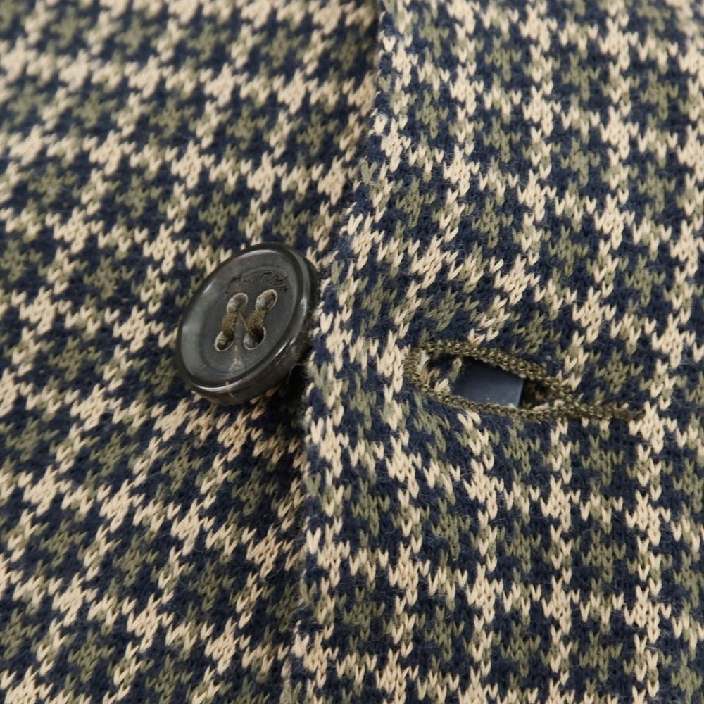 【中古】ドルモア DRUMOHR コットン チェック ジャケット型 カーディガン ベージュxオリーブ【 44 】【 状態ランクA 】【 メンズ 】