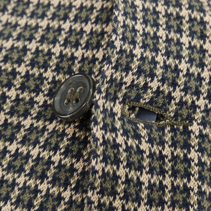 【中古】ドルモア DRUMOHR コットン チェック ジャケット型 カーディガン ベージュxオリーブ【 44 】【 状態ランクA 】【 メンズ 】