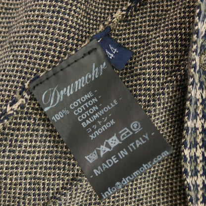 【中古】ドルモア DRUMOHR コットン チェック ジャケット型 カーディガン ベージュxオリーブ【 44 】【 状態ランクA 】【 メンズ 】