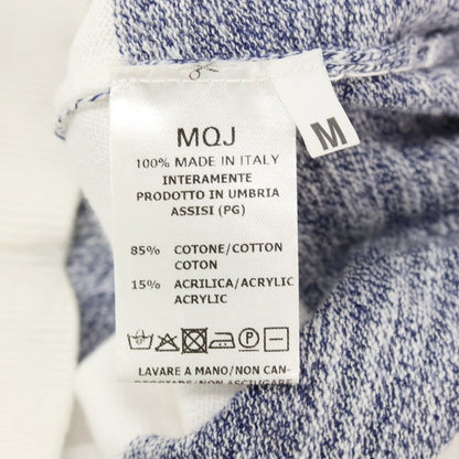 【中古】エムキュージェイ MQJ コットンアクリル ボーダー クルーネック プルオーバーニット ネイビーxホワイト【サイズM】【 状態ランクA 】【 メンズ 】