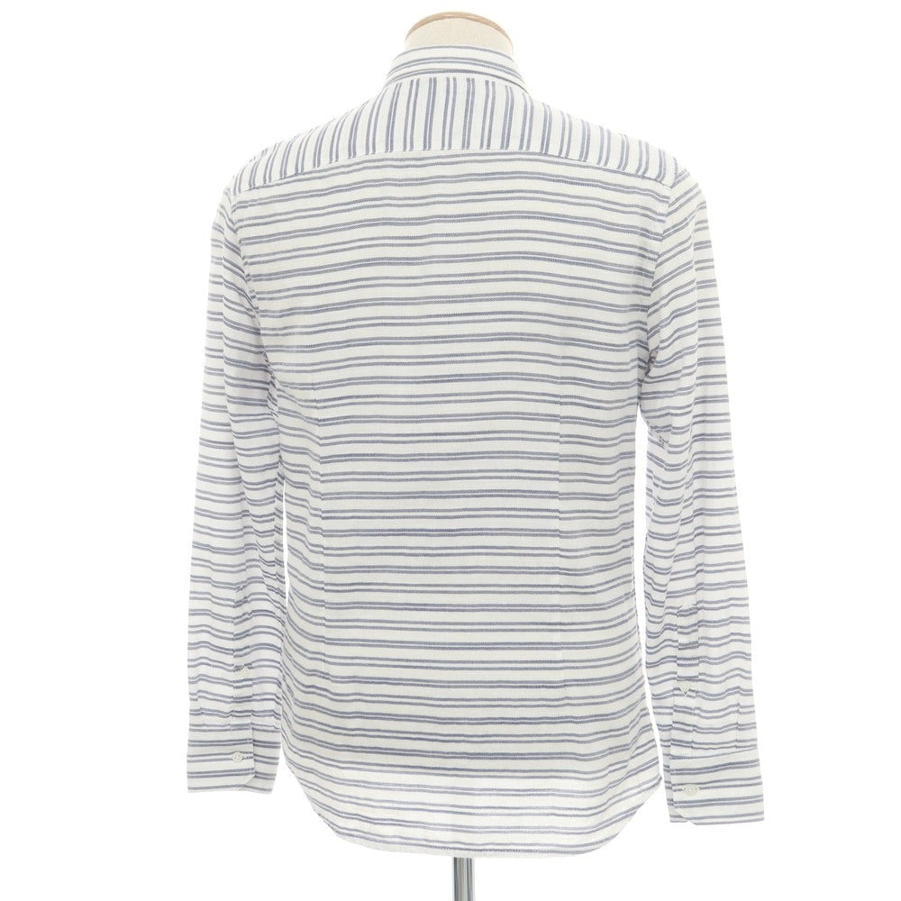 【中古】ブロックイレブン BL.11 BLOCK ELEVEN コットン ボーダー カジュアルシャツ ホワイトxネイビー【 S 】【 状態ランクA 】【 メンズ 】