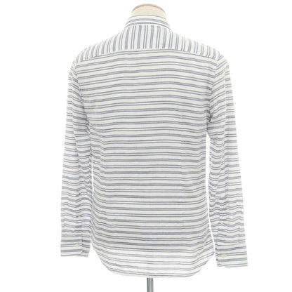 【中古】ブロックイレブン BL.11 BLOCK ELEVEN コットン ボーダー カジュアルシャツ ホワイトxネイビー【 S 】【 状態ランクA 】【 メンズ 】