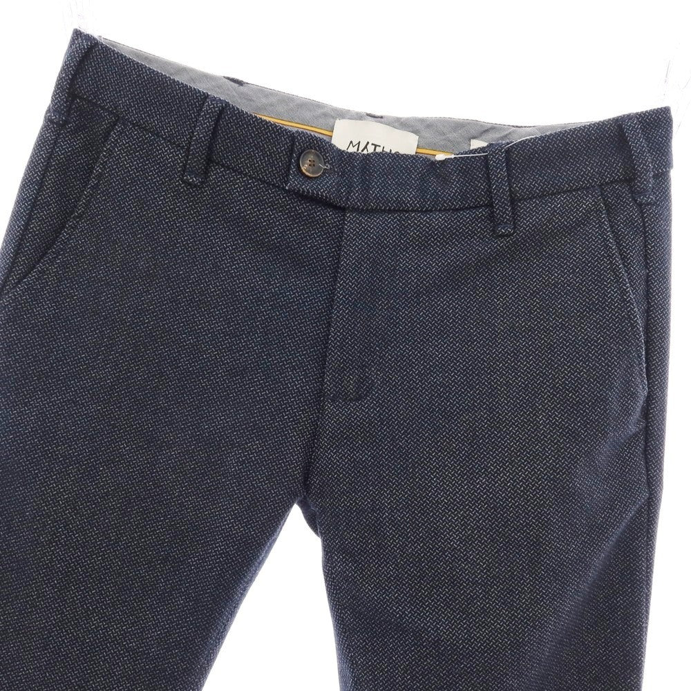 【中古】ミース MYTHS COLORED CHAIN ストレッチ ポリエステルレーヨン カジュアルスラックスパンツ ネイビーxグレー【 46 】【 状態ランクA 】【 メンズ 】