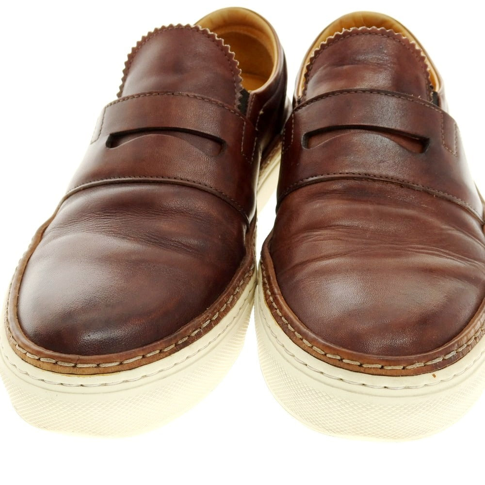 【中古】パントフォラドーロ Pantofola dOro レザー コインローファースニーカー ブラウン【 40 】【 状態ランクC 】【 メンズ 】