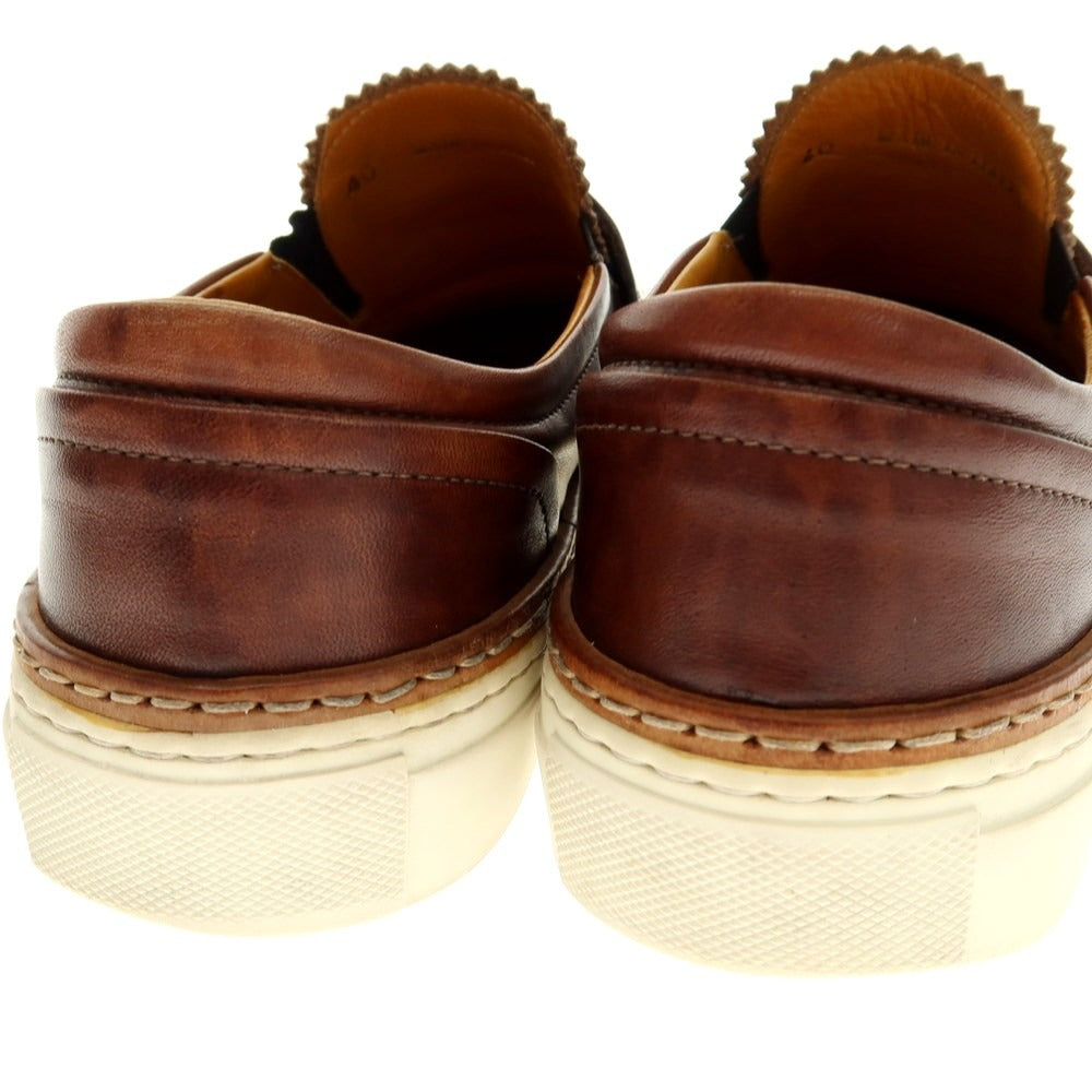 【中古】パントフォラドーロ Pantofola dOro レザー コインローファースニーカー ブラウン【 40 】【 状態ランクC 】【 メンズ 】