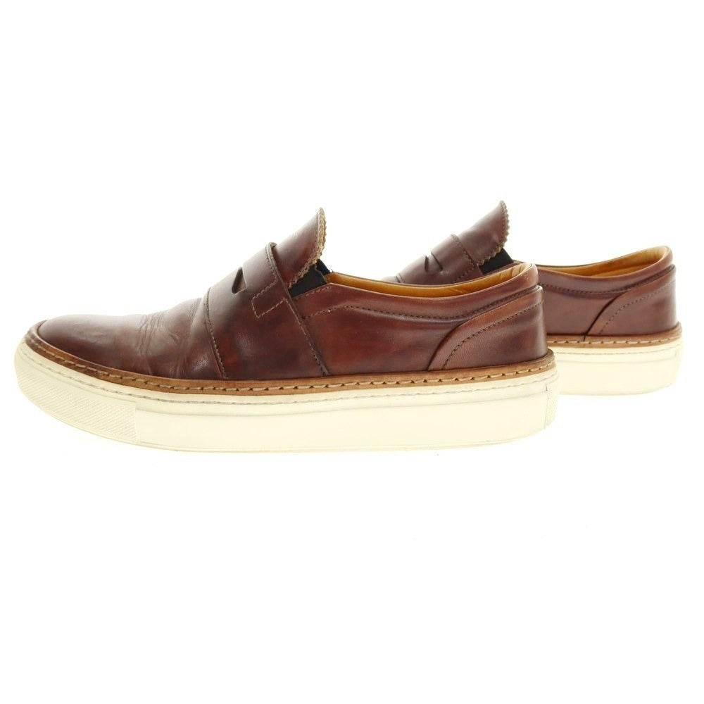 【中古】パントフォラドーロ Pantofola dOro レザー コインローファースニーカー ブラウン【 40 】【 状態ランクC 】【 メンズ 】