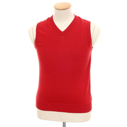 【中古】ザノーネ ZANONE ハイゲージ コットン Vネック ニットベスト レッド【サイズ44】【 状態ランクB 】【 メンズ 】