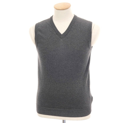 【中古】ザノーネ ZANONE ハイゲージ コットン Vネック ニットベスト グレー【サイズ44】【 状態ランクB 】【 メンズ 】