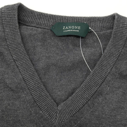 【中古】ザノーネ ZANONE ハイゲージ コットン Vネック ニットベスト グレー【サイズ44】【 状態ランクB 】【 メンズ 】