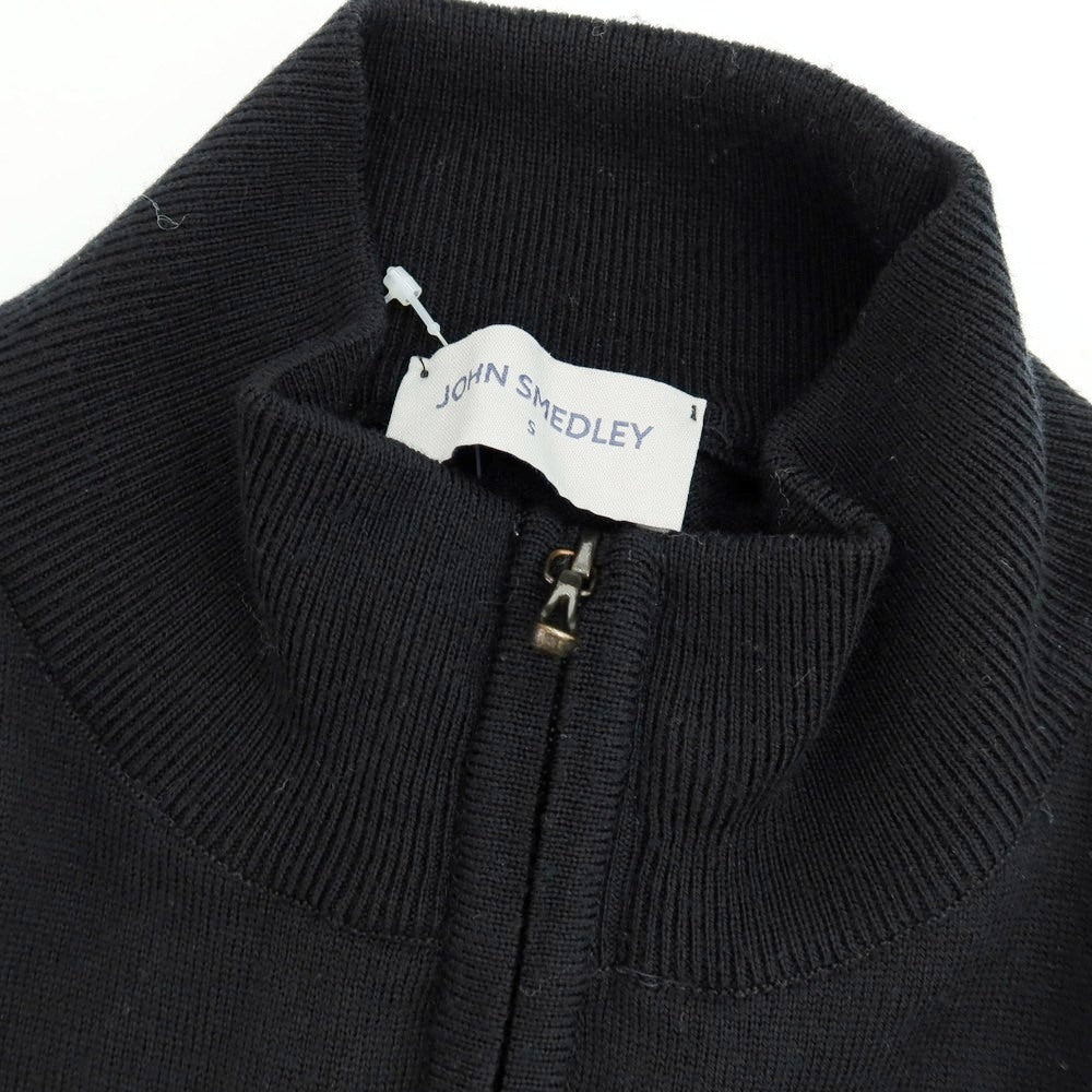 【中古】ジョンスメドレー JOHN SMEDLEY ハイゲージ ウール ダブルジップ スタンドカラー カーディガン ブラック【 S 】【 状態ランクB 】【 メンズ 】