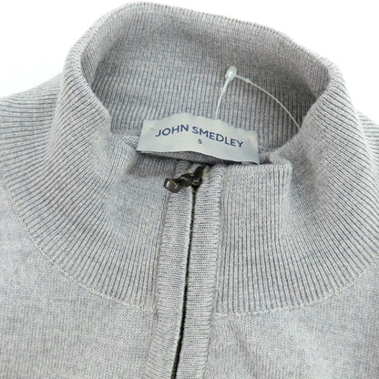 【中古】ジョンスメドレー JOHN SMEDLEY ハイゲージ ウール ダブルジップ スタンドカラー カーディガン ライトグレー【 S 】【 状態ランクB 】【 メンズ 】