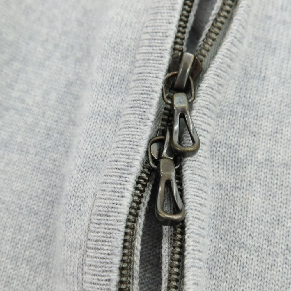 【中古】ジョンスメドレー JOHN SMEDLEY ハイゲージ ウール ダブルジップ スタンドカラー カーディガン ライトグレー【 S 】【 状態ランクB 】【 メンズ 】