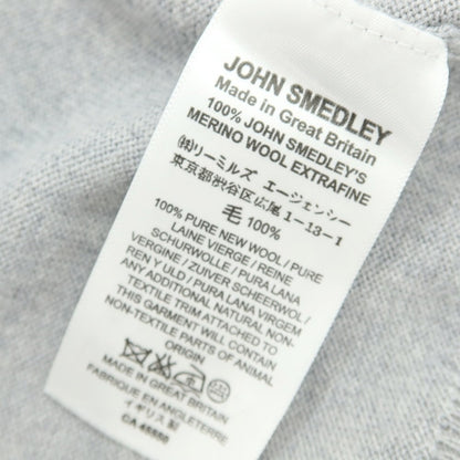 【中古】ジョンスメドレー JOHN SMEDLEY ハイゲージ ウール ダブルジップ スタンドカラー カーディガン ライトグレー【 S 】【 状態ランクB 】【 メンズ 】
