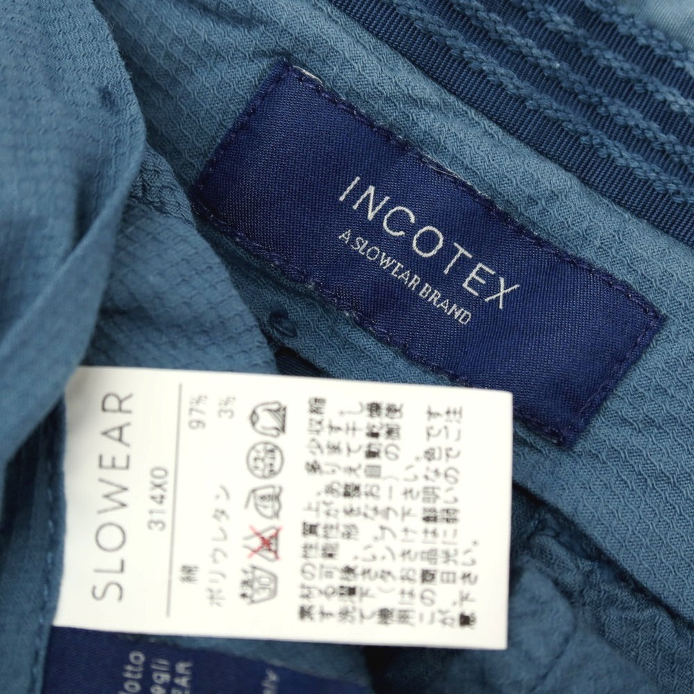 【中古】インコテックス INCOTEX ストレッチ コットン カジュアルスラックスパンツ スモークブルー【サイズ44】【 状態ランクC 】【 メンズ 】
