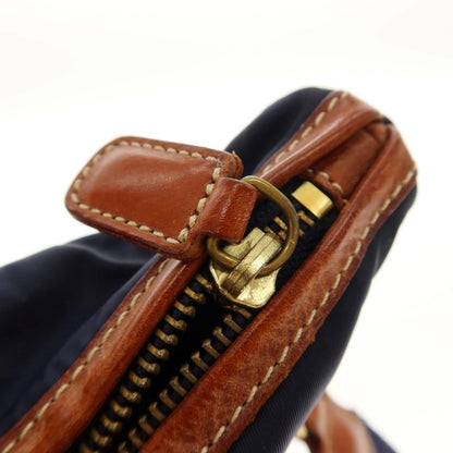【中古】フェリージ Felisi 12-14 ナイロン レザー ショルダーバッグ ネイビーxブラウン【 状態ランクC 】【 メンズ 】