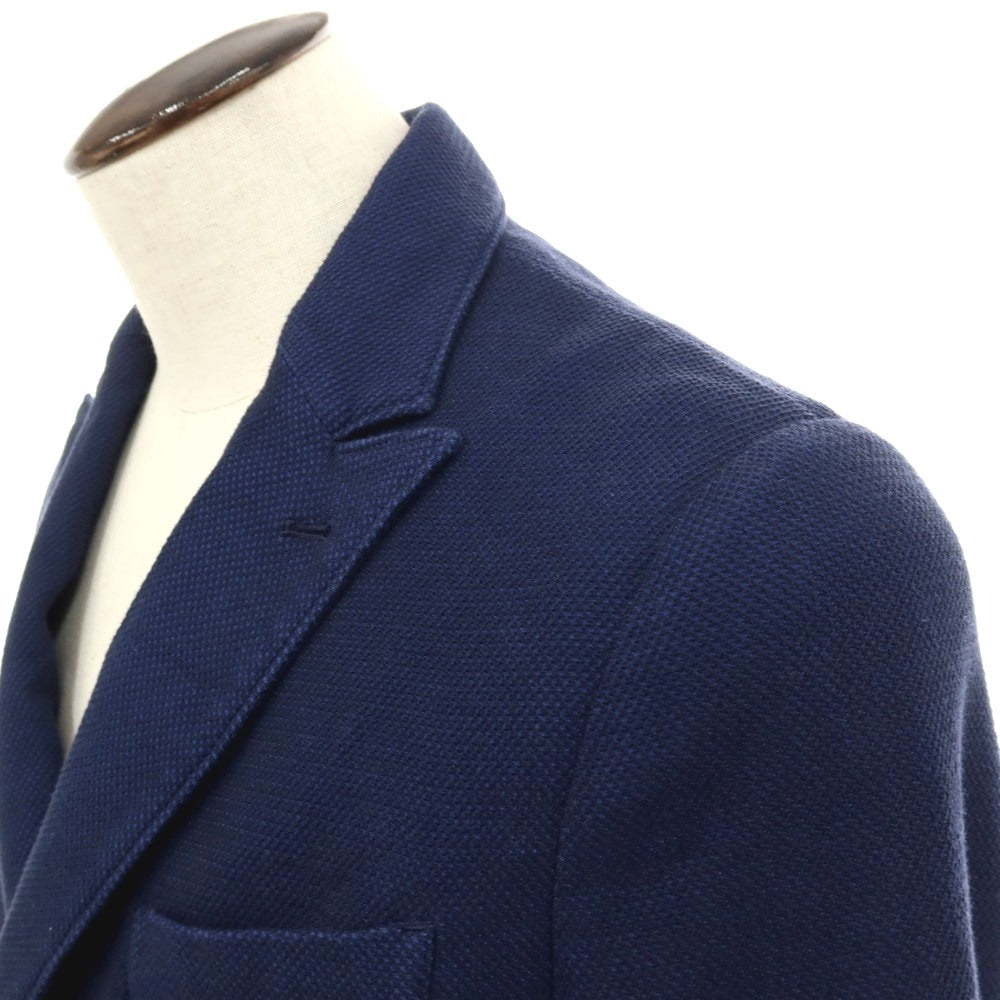 【中古】ファッソナブル Faconnable コットンポリウレタン ダブル4B テーラードジャケット ネイビー【サイズ50】【 状態ランクB 】【 メンズ 】