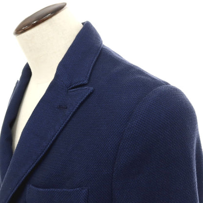 【中古】ファッソナブル Faconnable コットンポリウレタン ダブル4B テーラードジャケット ネイビー【サイズ50】【 状態ランクB 】【 メンズ 】