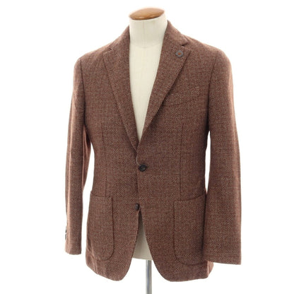 【中古】ラルディーニ LARDINI ウールポリエステルコットン 3B テーラードジャケット ブラウン【 48 】【 状態ランクA 】【 メンズ 】