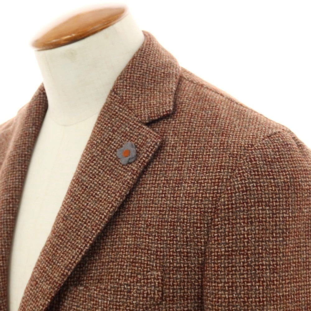 【中古】ラルディーニ LARDINI ウールポリエステルコットン 3B テーラードジャケット ブラウン【 48 】【 状態ランクA 】【 メンズ 】