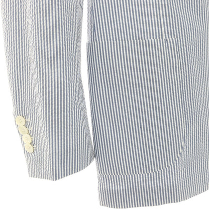 【中古】ラルディーニ LARDINI コットン サッカー ストライプ 3つボタンスーツ セットアップ ブルーxホワイト【 50 7REG 】【 状態ランクA 】【 メンズ 】 []