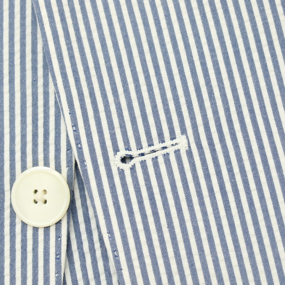 【中古】ラルディーニ LARDINI コットン サッカー ストライプ 3つボタンスーツ セットアップ ブルーxホワイト【 50 7REG 】【 状態ランクA 】【 メンズ 】 []