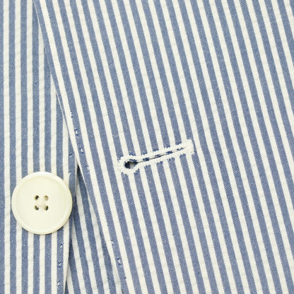 【中古】ラルディーニ LARDINI コットン サッカー ストライプ 3つボタンスーツ セットアップ ブルーxホワイト【 50 7REG 】【 状態ランクA 】【 メンズ 】 []