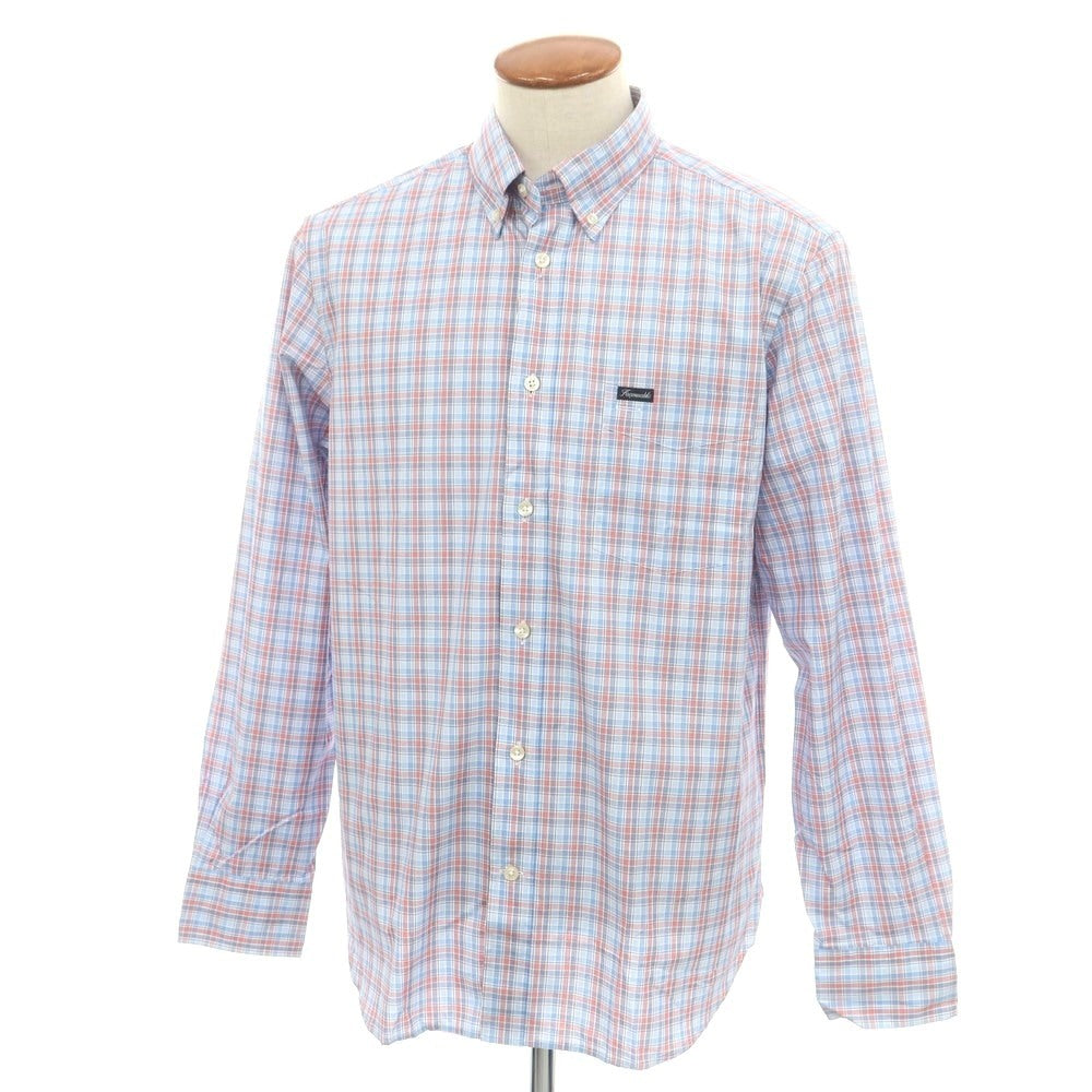 【中古】ファッソナブル Faconnable CLUB コットン チェック ボタンダウン カジュアルシャツ ブルーxホワイト【 M 】【 状態ランクA 】【 メンズ 】