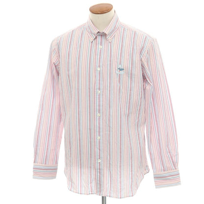 【中古】ファッソナブル Faconnable CLUB コットン マルチストライプ ボタンダウン カジュアルシャツ マルチカラー【 M 】【 状態ランクB 】【 メンズ 】