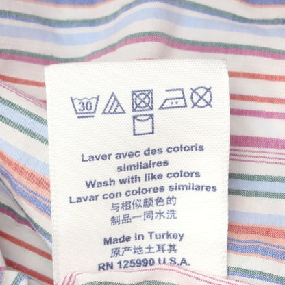 【中古】ファッソナブル Faconnable CLUB コットン マルチストライプ ボタンダウン カジュアルシャツ マルチカラー【 M 】【 状態ランクB 】【 メンズ 】