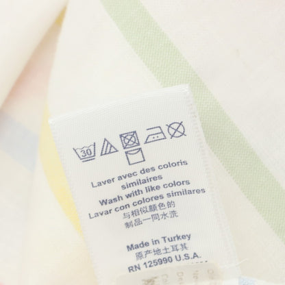 【中古】ファッソナブル Faconnable CLUB コットンリネン ボーダー プルオーバー カジュアルシャツ ホワイトxマルチカラー【 M 】【 状態ランクA 】【 メンズ 】