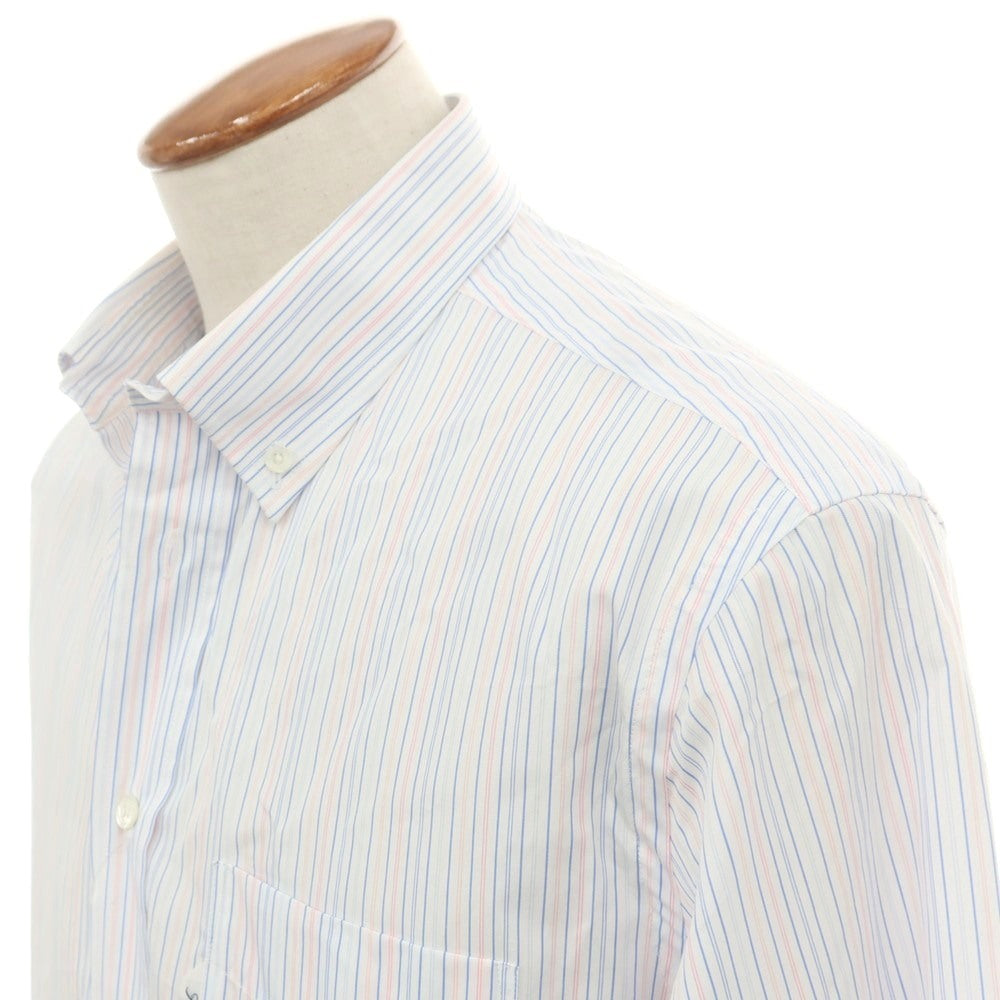 【中古】ファッソナブル Faconnable CLUB コットン ストライプ ボタンダウン カジュアルシャツ ホワイトxブルー【 40 】【 状態ランクA 】【 メンズ 】