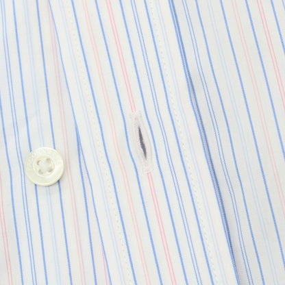 【中古】ファッソナブル Faconnable CLUB コットン ストライプ ボタンダウン カジュアルシャツ ホワイトxブルー【 40 】【 状態ランクA 】【 メンズ 】