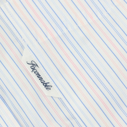 【中古】ファッソナブル Faconnable CLUB コットン ストライプ ボタンダウン カジュアルシャツ ホワイトxブルー【 40 】【 状態ランクA 】【 メンズ 】