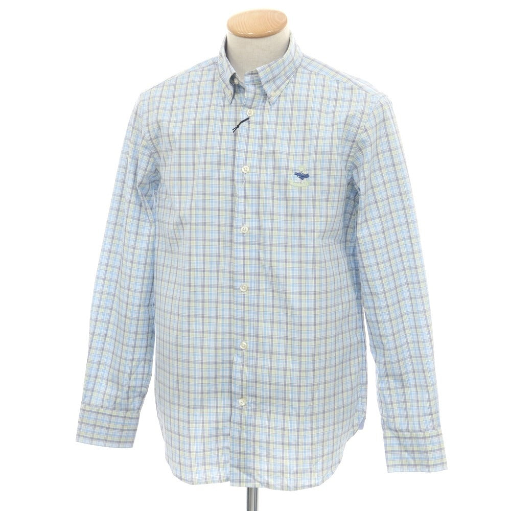 【中古】ファッソナブル Faconnable CLUB コットン チェック ボタンダウン カジュアルシャツ ブルーxライトグリーン【 S 】【 状態ランクA 】【 メンズ 】