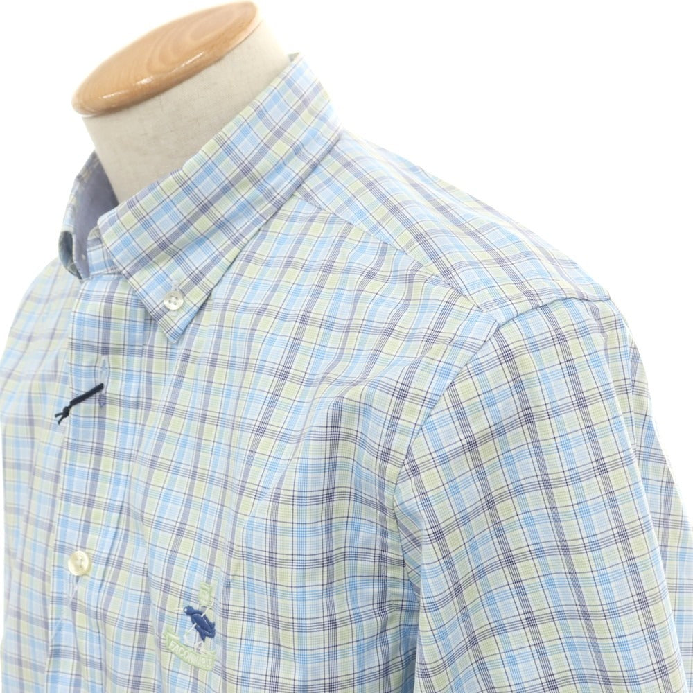 【中古】ファッソナブル Faconnable CLUB コットン チェック ボタンダウン カジュアルシャツ ブルーxライトグリーン【 S 】【 状態ランクA 】【 メンズ 】