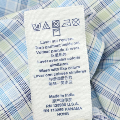 【中古】ファッソナブル Faconnable CLUB コットン チェック ボタンダウン カジュアルシャツ ブルーxライトグリーン【 S 】【 状態ランクA 】【 メンズ 】