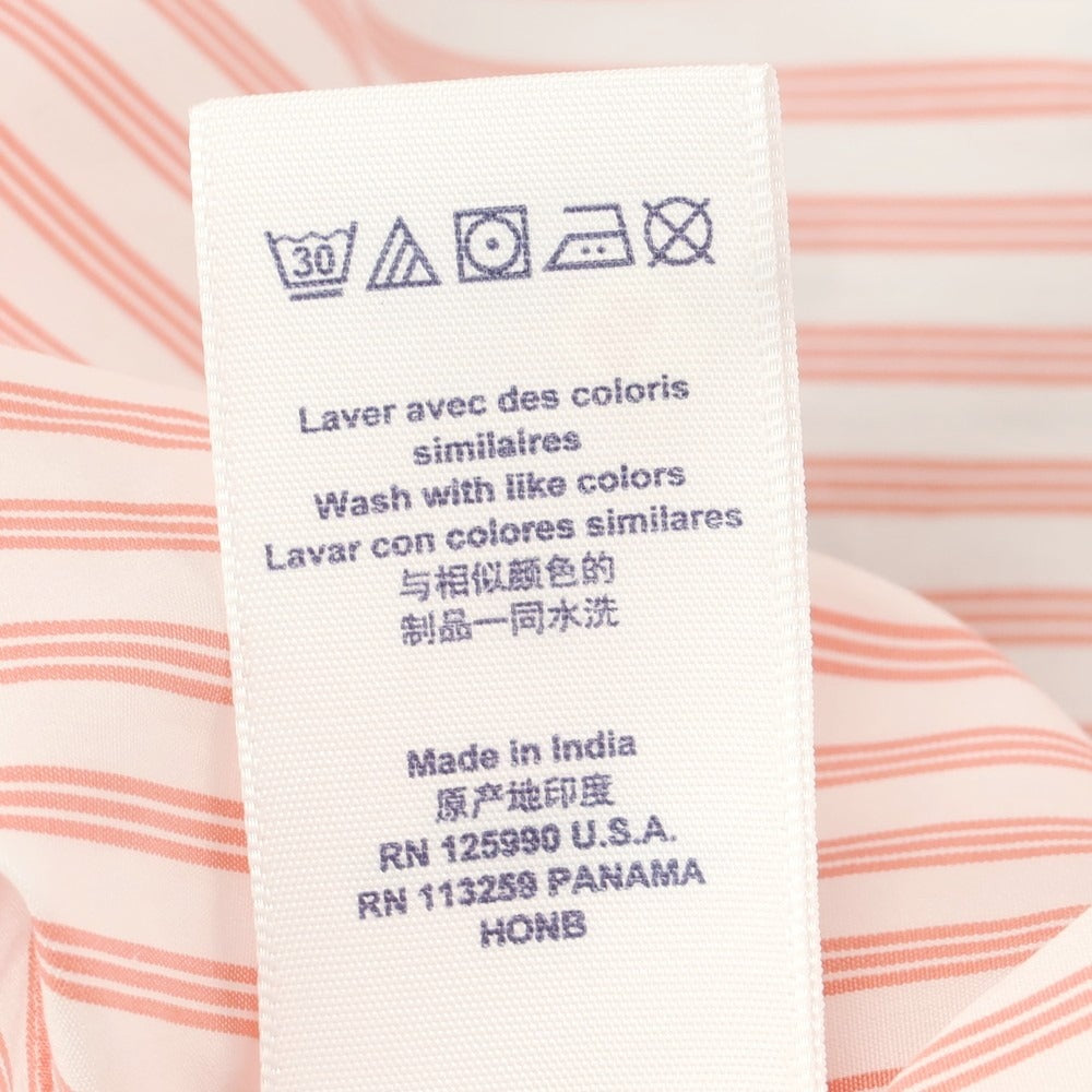 【中古】ファッソナブル Faconnable CLUB コットン ストライプ ボタンダウン カジュアルシャツ サーモンピンクxホワイト【 S 】【 状態ランクA 】【 メンズ 】