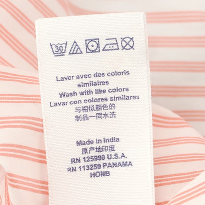 【中古】ファッソナブル Faconnable CLUB コットン ストライプ ボタンダウン カジュアルシャツ サーモンピンクxホワイト【 S 】【 状態ランクA 】【 メンズ 】