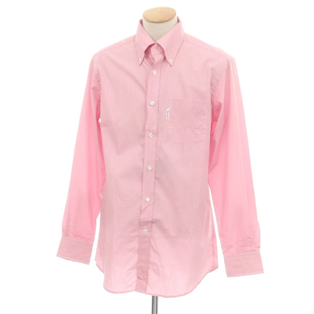 【中古】ファッソナブル Faconnable CLUB コットン チェック ボタンダウン カジュアルシャツ ピンクxホワイト【 40 】【 状態ランクA 】【 メンズ 】