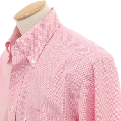 【中古】ファッソナブル Faconnable CLUB コットン チェック ボタンダウン カジュアルシャツ ピンクxホワイト【 40 】【 状態ランクA 】【 メンズ 】