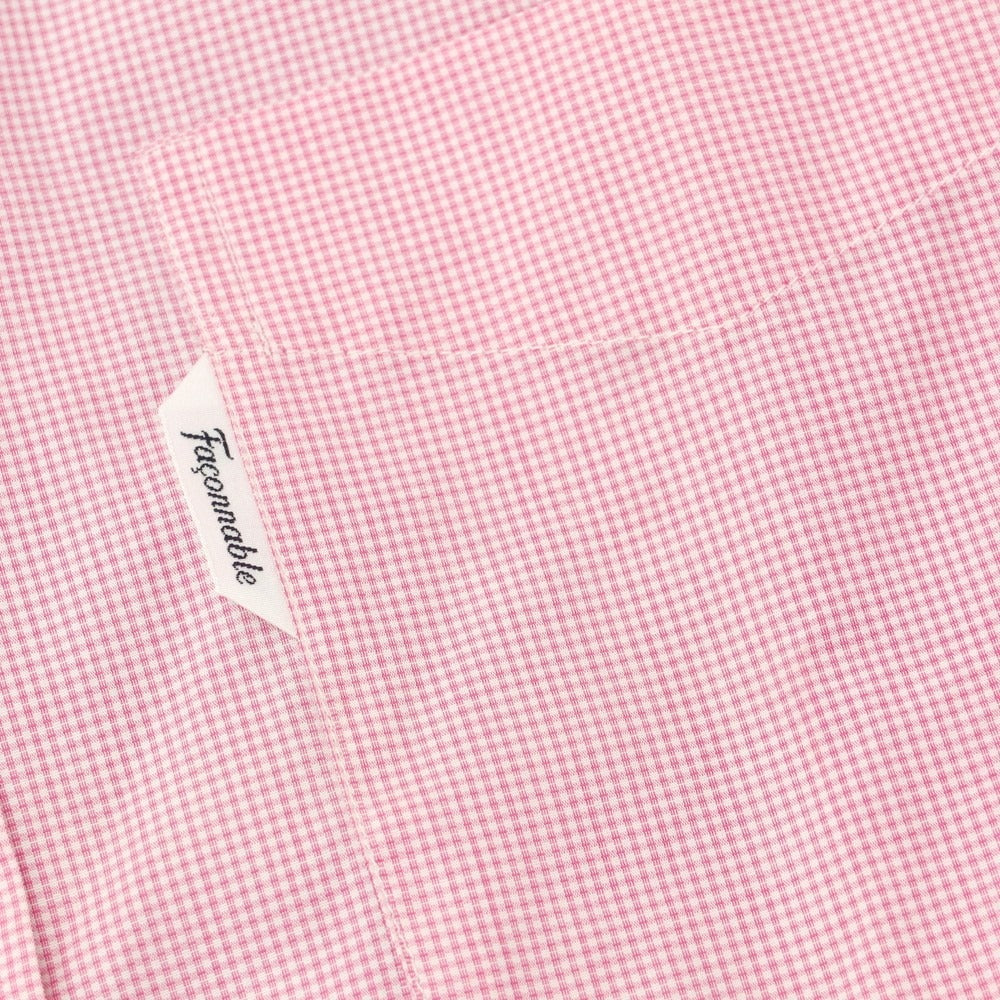 【中古】ファッソナブル Faconnable CLUB コットン チェック ボタンダウン カジュアルシャツ ピンクxホワイト【 40 】【 状態ランクA 】【 メンズ 】