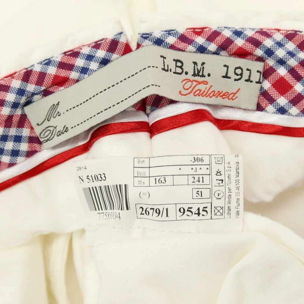 【中古】エルビーエム1911 L.B.M.1911 ストレッチ コットン カジュアルスラックスパンツ ホワイト【サイズ50】【 状態ランクC 】【 メンズ 】