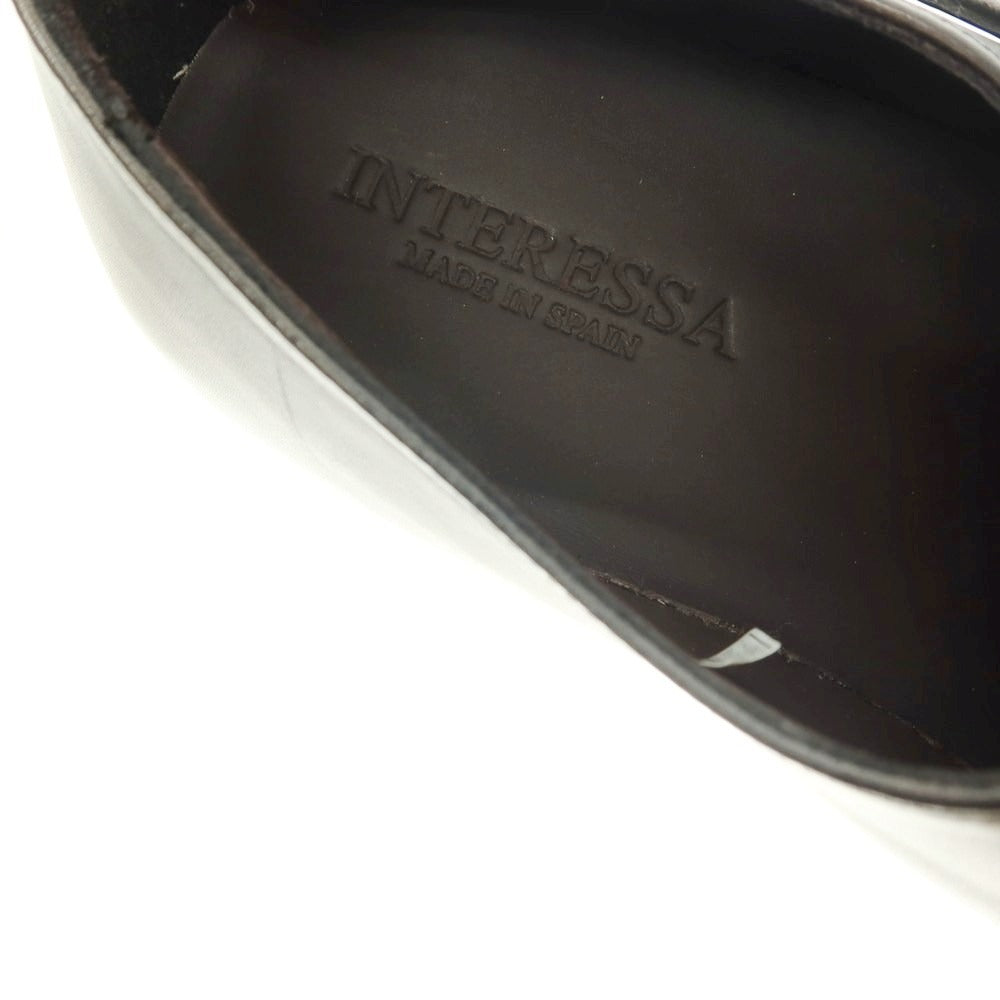 【中古】【未使用】インテレッサ INTERESSA ダブルモンク ドレスシューズ ブラックxカーキ【 8 】【 状態ランクS 】【 メンズ 】