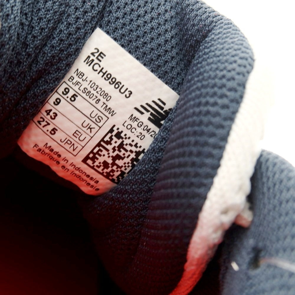 【中古】ニューバランス NEW BALANCE MCH993U3 テニスシューズ ホワイトxネイビー【 27.5 】【 状態ランクB 】【 メンズ 】