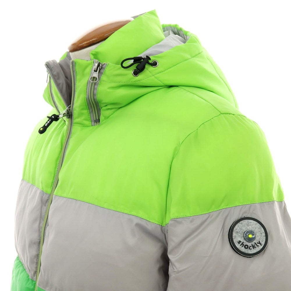 【中古】ショックリー shockly ナイロン ダブルジップ フーデッド 中綿ブルゾン グリーンxグレー【サイズＭ】【 状態ランクB 】【 メンズ 】[BPD]