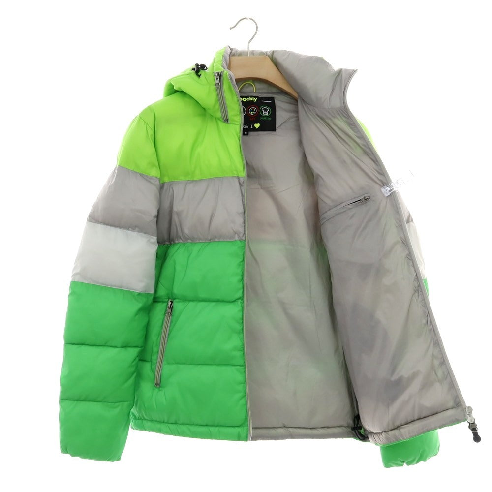 【中古】ショックリー shockly ナイロン ダブルジップ フーデッド 中綿ブルゾン グリーンxグレー【サイズＭ】【 状態ランクB 】【 メンズ 】[BPD]